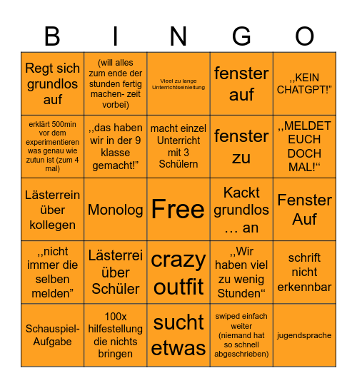 KRIEGER BOßLLEEE Bingo Card
