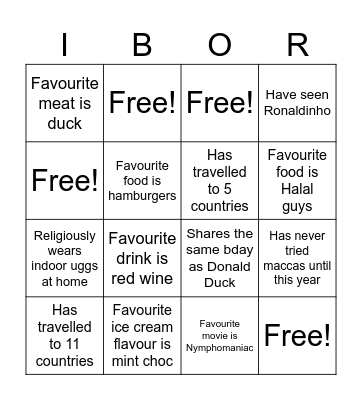 Human bingo! Bingo Card