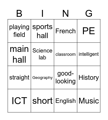 Grade 7 Bingo Card