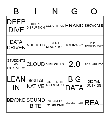 C&E BUZZWORD BINGO! Bingo Card