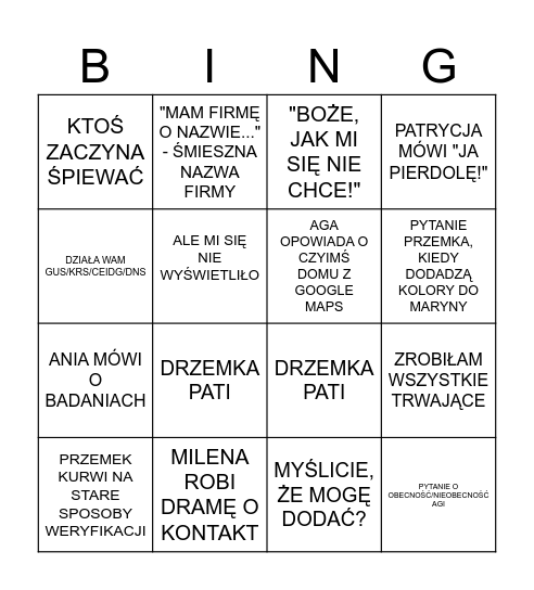 WERYFIKEJSZON BINGO Card
