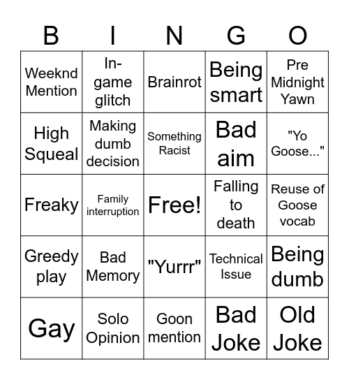Jc Blackout Bingo 3.0 Bingo Card