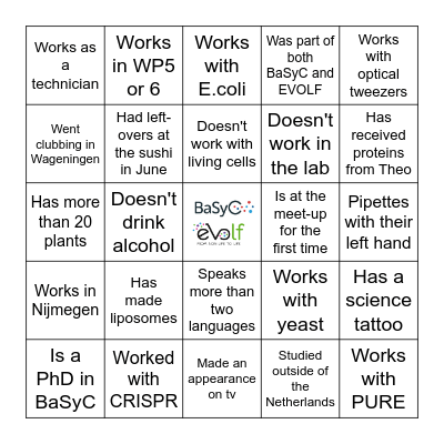 BaSyC/EVOLF Bingo Card