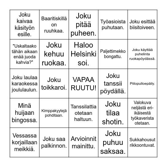 PikkujouluBINGO Card