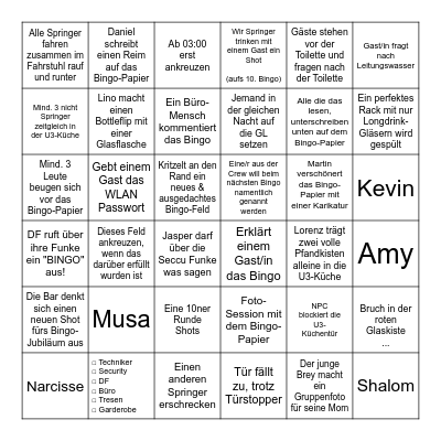 JUBILÄUMS MOJO-BINGO Card