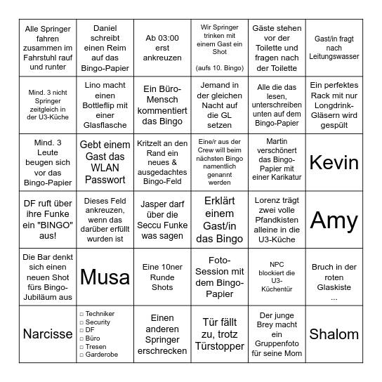 JUBILÄUMS MOJO-BINGO Card