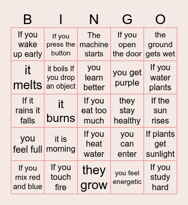 IF - TYPE 0 Bingo Card