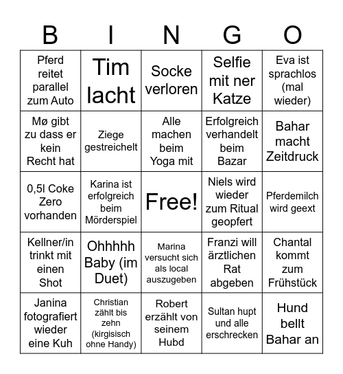 Kirgistan Bingo 2.0 Bingo Card