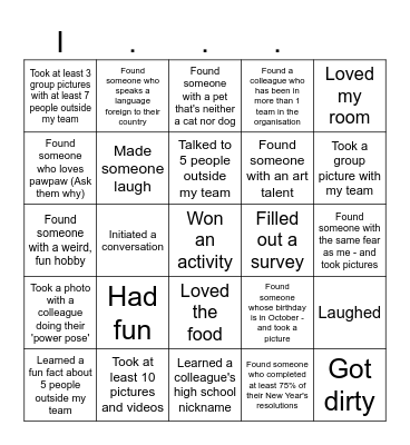 MY 2025 TEAMBUILDING Bingo Card