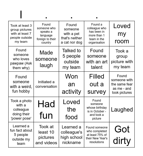 MY 2025 TEAMBUILDING Bingo Card