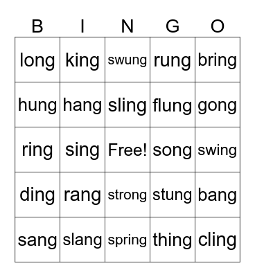 Ng Review BINGO Card