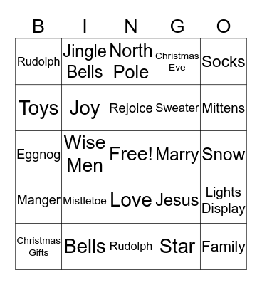 GLENN & PAM'S CHRISTMAS BINGO Card