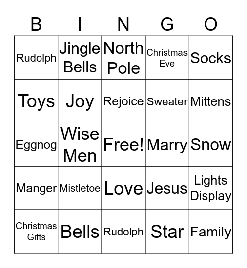 GLENN & PAM'S CHRISTMAS BINGO Card