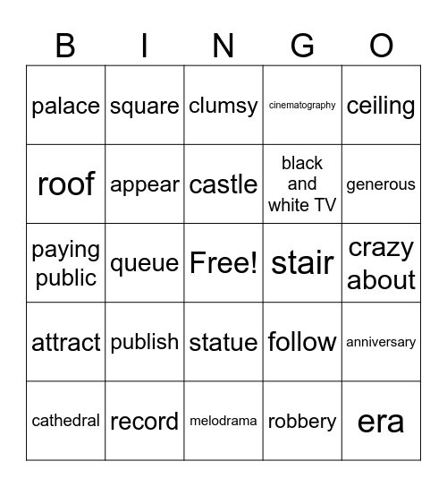 Review Unit 5: Momment in the history Bingo Card