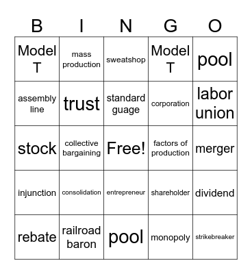 Ch. 4 Vocabulary- 6th Grade Bingo Card