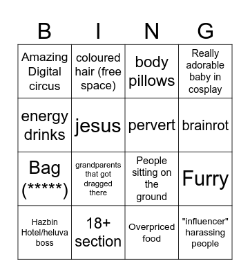 Galaxy Con Bingo Card