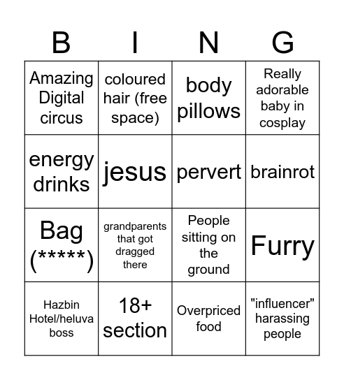 Galaxy Con Bingo Card