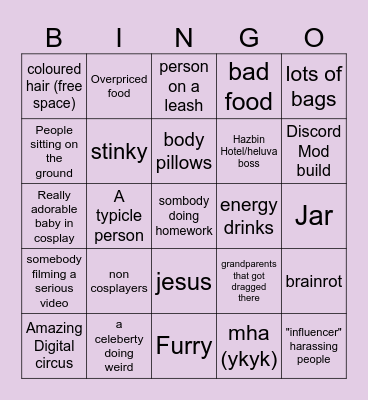 Galaxy Con Bingo Card