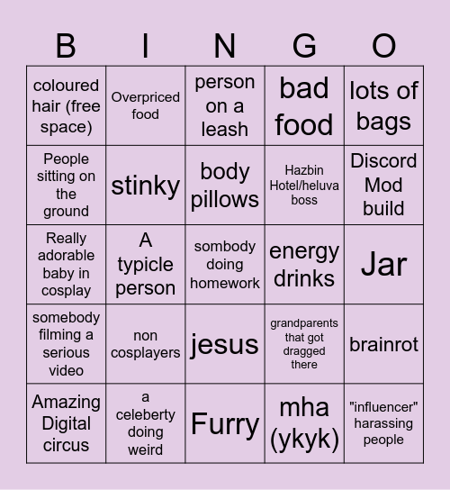 Galaxy Con Bingo Card