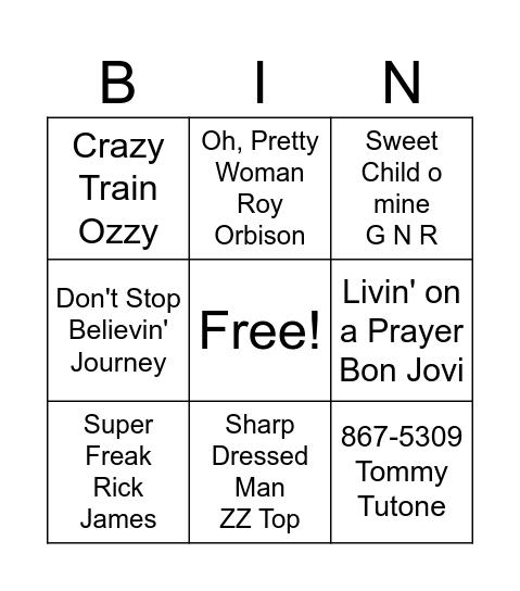 Best INTROS Bingo Card