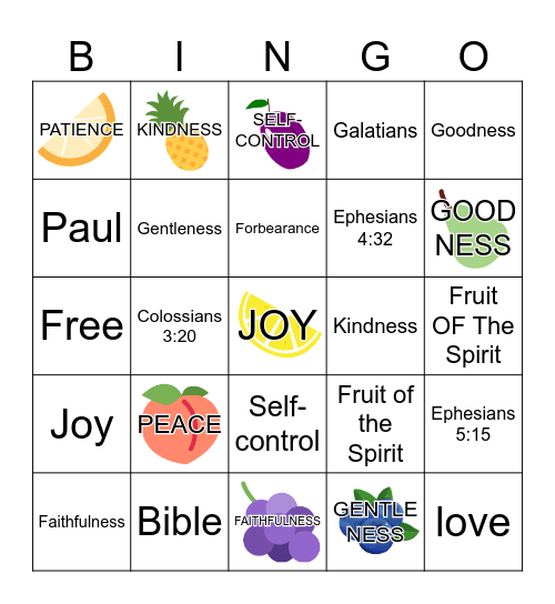 FRUIT OF THE SPIRIT. Bingo Card