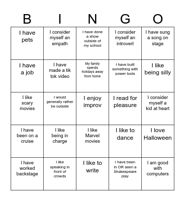 Popular. You're gonna be popular. Bingo Card