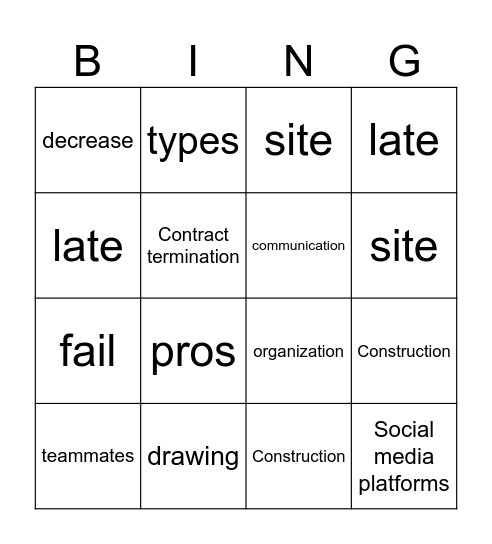 Design and Build BINGO Card