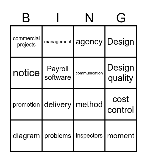 Design and Build BINGO Card