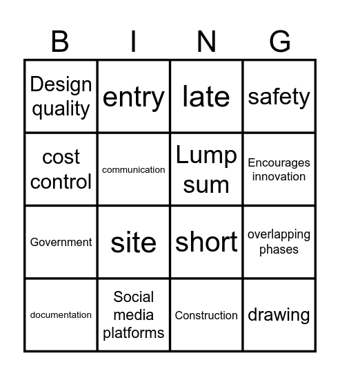 Design and Build BINGO Card