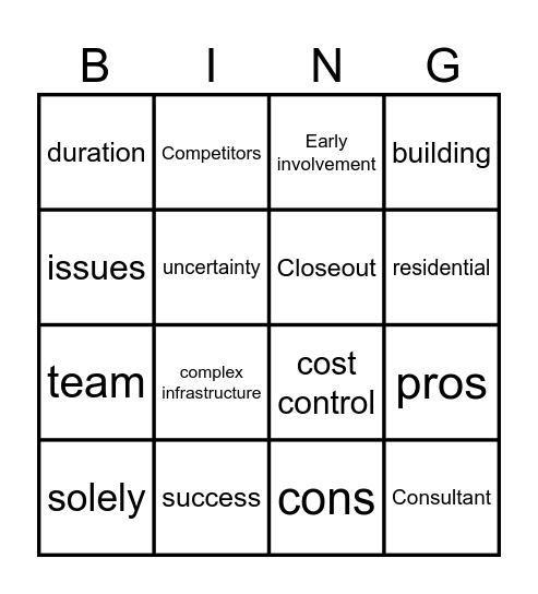 Design and Build BINGO Card