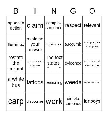 First week 2025 Bingo Card