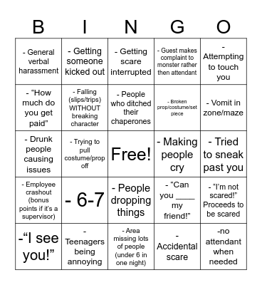 2025 haunt bingo Card