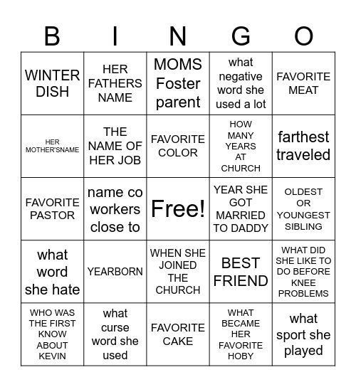 MOM Bingo Card