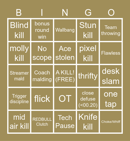 VCT Champions Paris Bingo Card