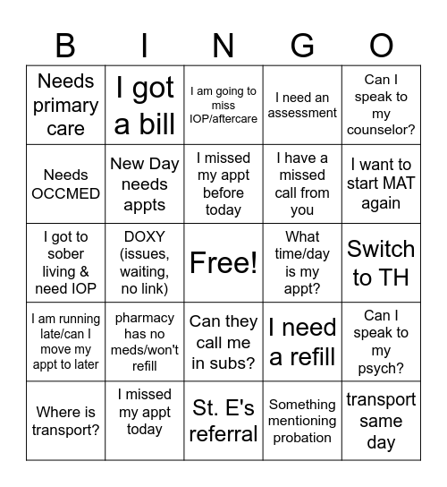 OnDemand Bingo Card