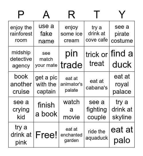 Pier Pressure Ladies Cruise Bingo Card