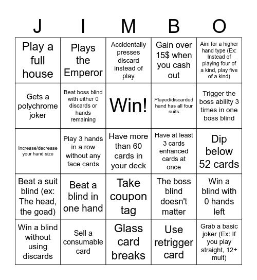 Balatro Bingo Card
