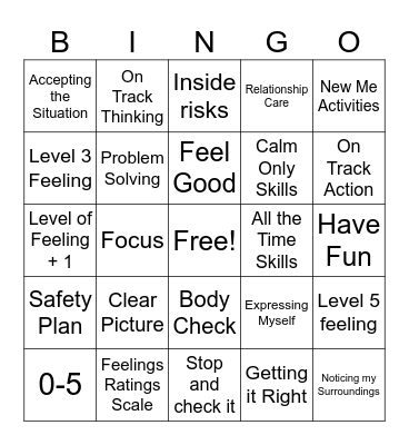 Skills Bingo Card