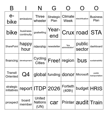 Staff Meeting September 2025 Bingo Card