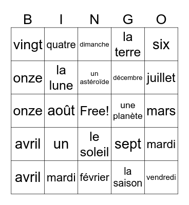 Kelly Loja Bingo Card