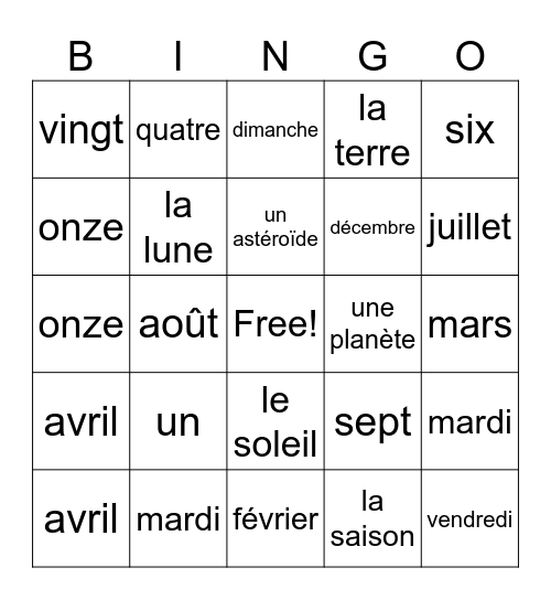 Kelly Loja Bingo Card