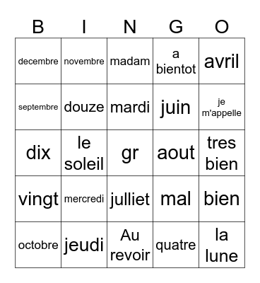 Angelina McBurnie Bingo Card