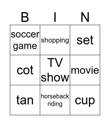 Amazing or amazed Bingo Card