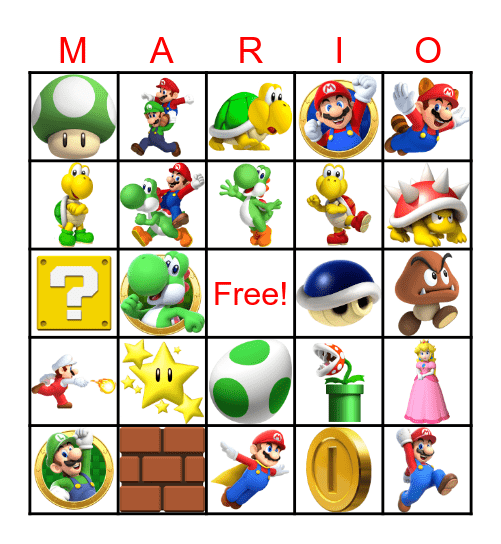 Mario Bingo! Bingo Card
