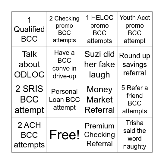 Teller Line Bingo Card