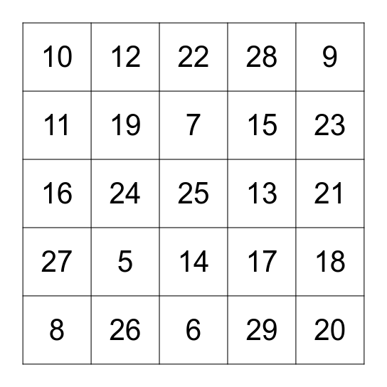 ASL Bingo! Bingo Card