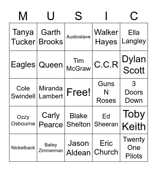 Shingle Mill Bingo Card