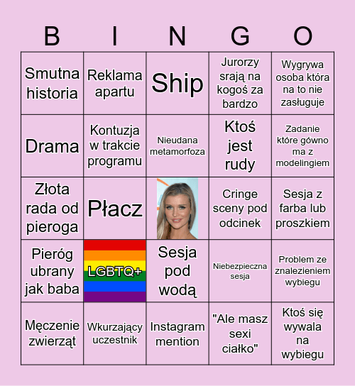 Top model Bingo Card