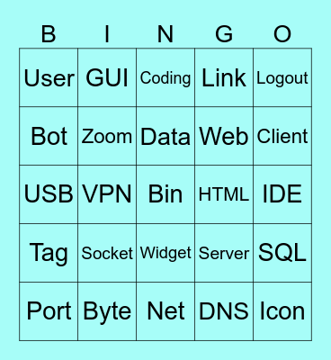 IT/Tech Words Bingo Card