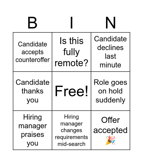 CommOps L+S "Bin"go Bingo Card